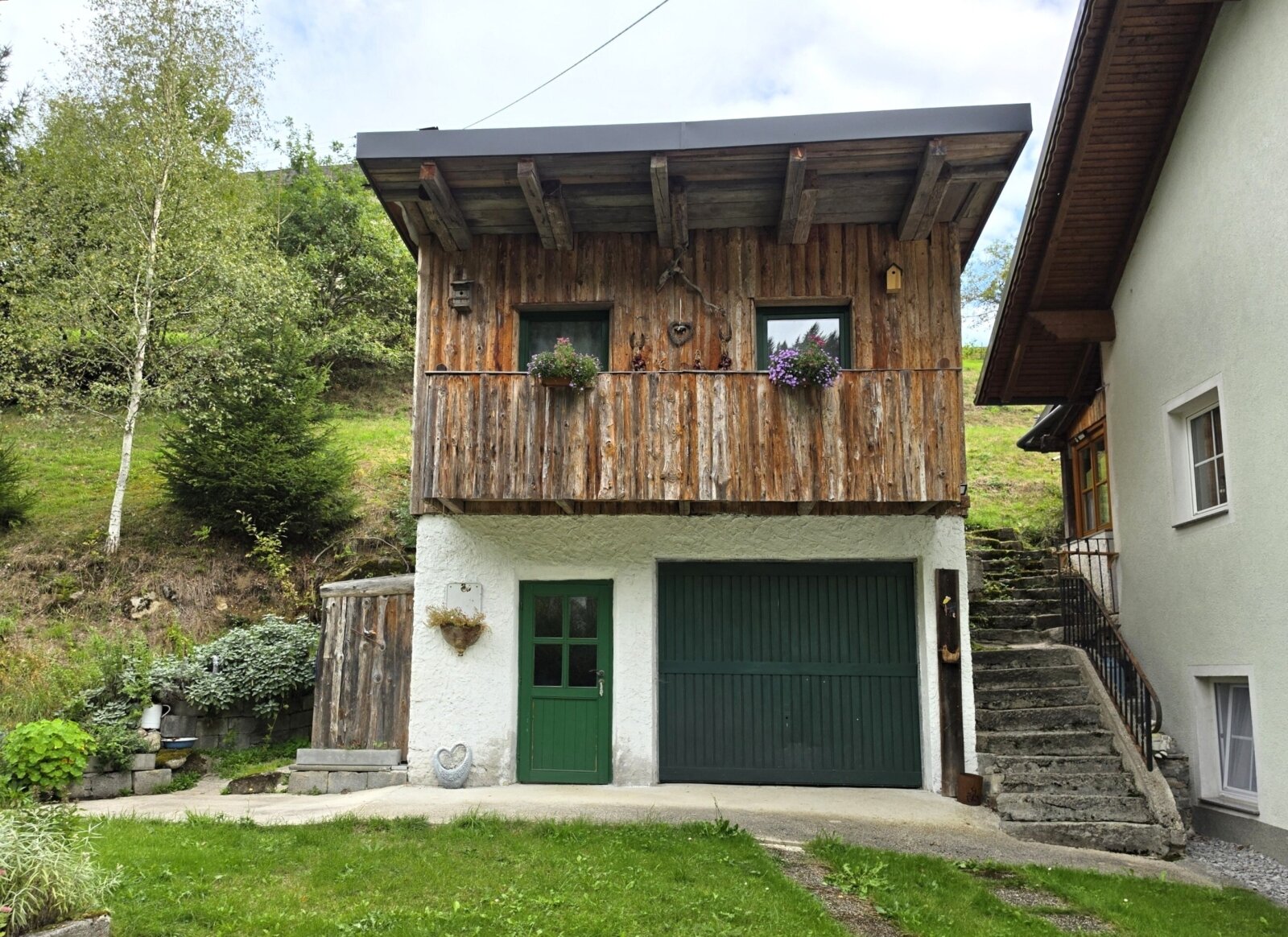 Garage mit Gartenhütte Garage mit Gartenhütte